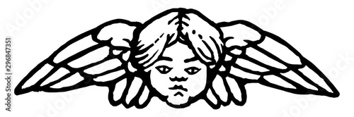 This Doodad design shows the angles vintage engraving.