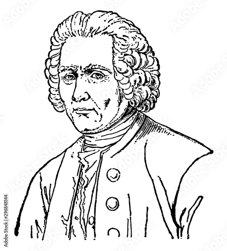 Jean-Jacques Rousseau, vintage illustration