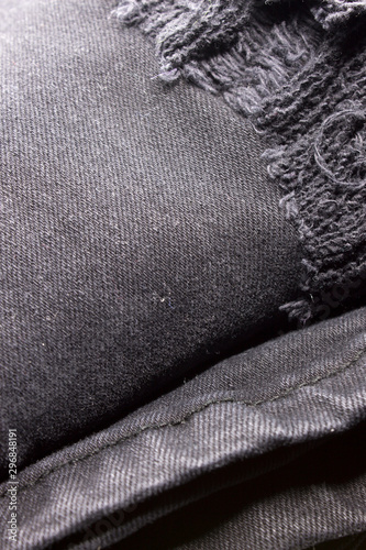 This is a photograph of a destroyed Gray denim