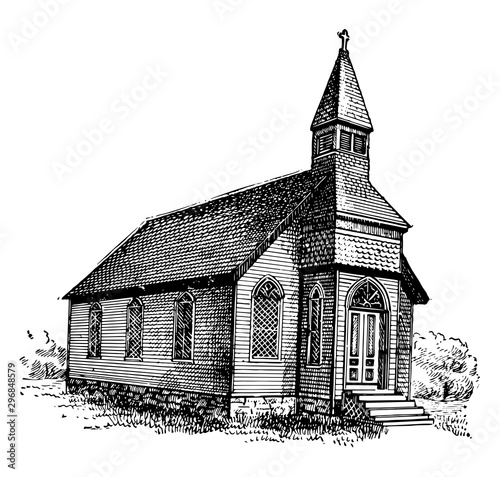 Church vintage illustration.