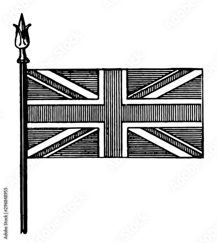 Union (National) Flag of Great Britain, vintage illustration