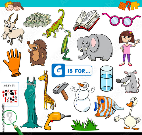 G is for words educational task for children