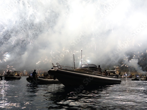 Fireworks in Cannes from a boat