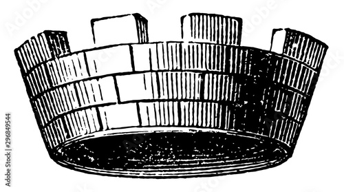Mural Crown vintage engraving.