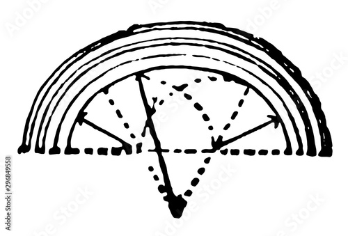 Arch elipse vintage engraving.