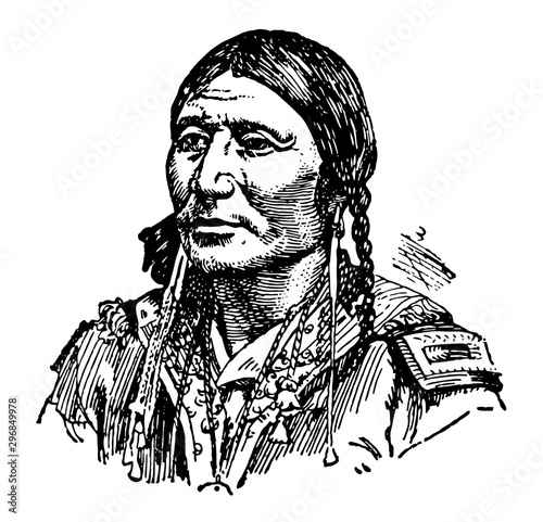 Black Hawk vintage illustration