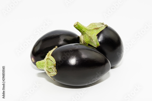 Mini aubergine vegetable isolated on white background