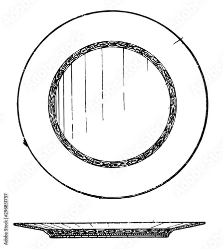 Device for Applying Decorative Films static clinging for porous surfaces vintage engraving.