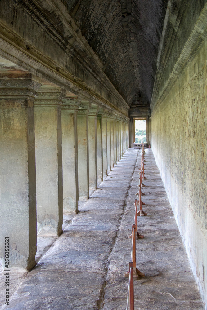 colonnade passage in buddhist temple Angkor wat
