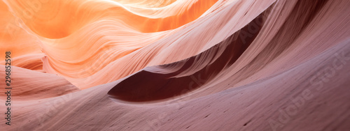 Fotografia, Obraz Colorful wave shape rocks at the Antelope Canyon, Arizona, USA - background and