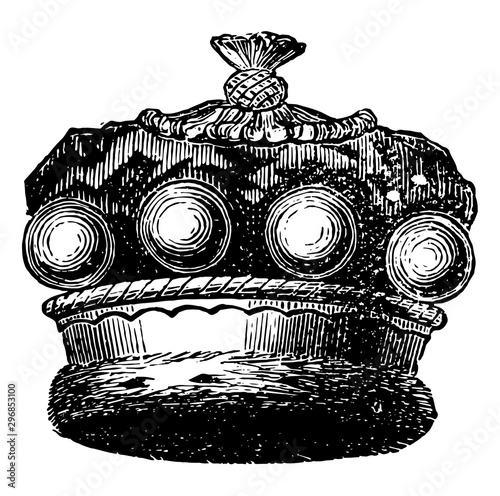 official coronet of a European baron vintage engraving.