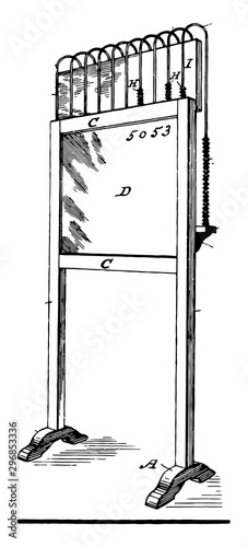Chalk Board or surface on drawings vintage engraving.