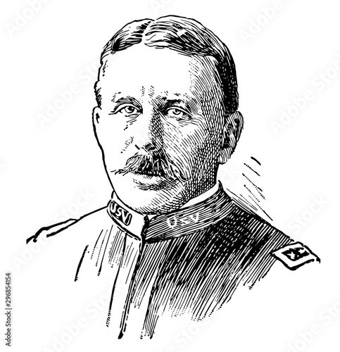 Quadro su tela Leonard Wood vintage illustration
