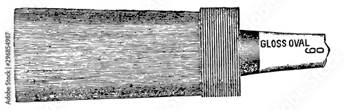 Gloss Oval Varnish Brush vintage illustration.
