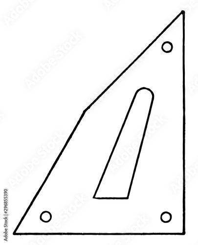 Rondinella Triangle drawing a perpendicular line vintage engraving.