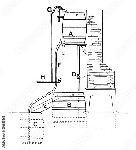 Cooling Water for Hardening Steel vintage illustration.
