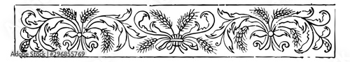Banner have contains an image of several stocks of wheat in this design vintage engraving.
