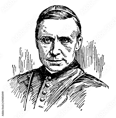 Cardinal James Gibbons vintage illustration