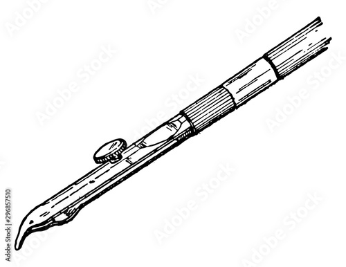Shepard Lettering Pen signs in an expressive vintage engraving.