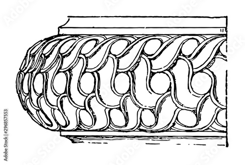 Ionic Base enriched vintage engraving.