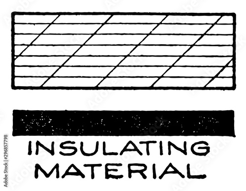 Mechanical Drawing Cross Hatching of Insulating Material, creation of tone,  vintage engraving.