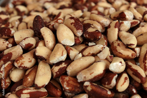 Brazil nuts. Nuts on the market. Dried fruits. photo