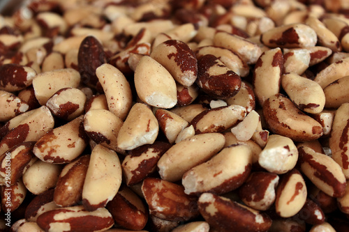 Brazil nuts. Nuts on the market. Dried fruits.