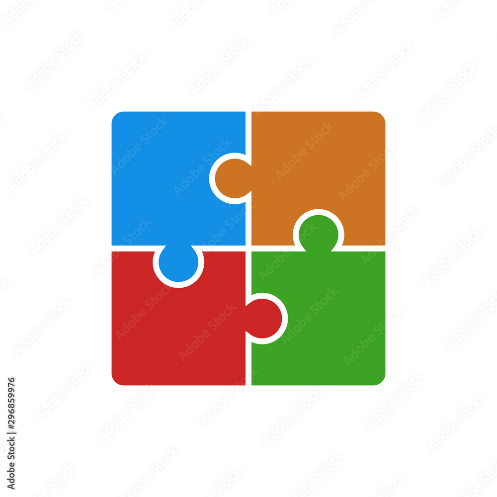 Puzzle pieces icon vector. Business solutions, success, teamwork and strategy concept Puzzle pieces icon vector. Business solutions, success, teamwork and strategy concept
