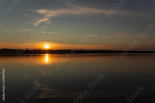 Sunset over a lake
