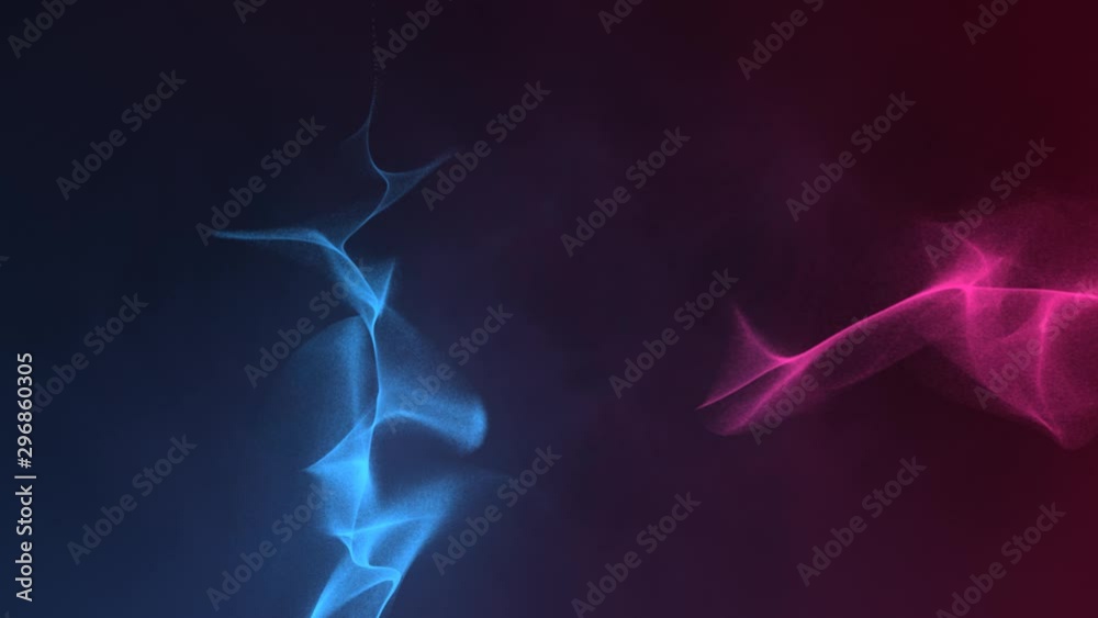 Satisfying Particle Arms 4K Loop features a dark atmosphere with multi colored particle arms entering the screen in a series in a loop