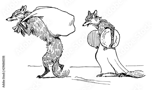Reynard the Fox: Stealing the Treasure vintage illustration