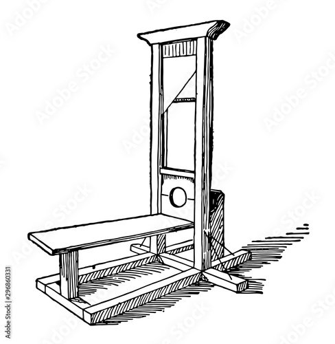 Guillotine vintage illustration.