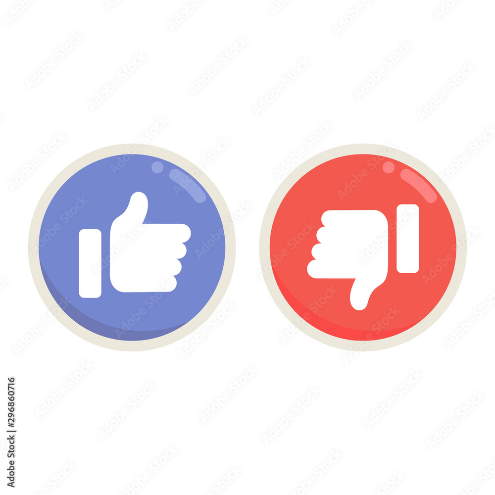 Thumbs up and thumbs down symbol for website design Thumbs up and thumbs down symbol for website design