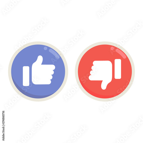 Thumbs up and thumbs down symbol for website design