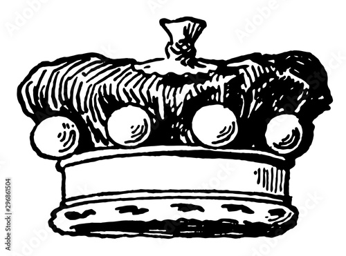 Coronet is a baron crown vintage engraving.