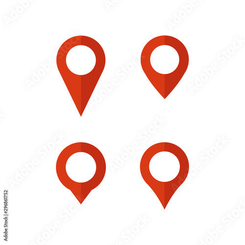 Red Map Location modern icon logo