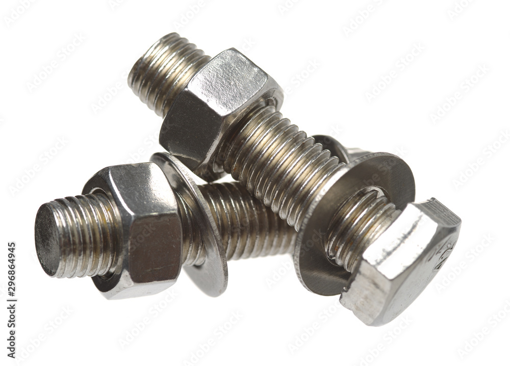 bolt and nut isolated on white background bolt and nut isolated on white background