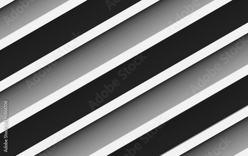 3d rendering. diagonal White long panel parallel pattern on black wall background.