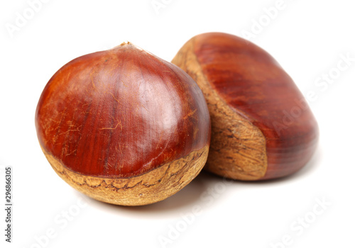 Sweet chestnut on white background