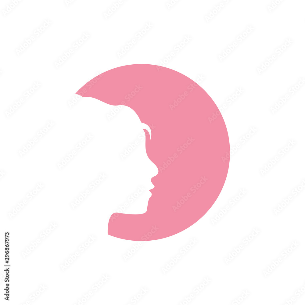 face women logo design template illustration