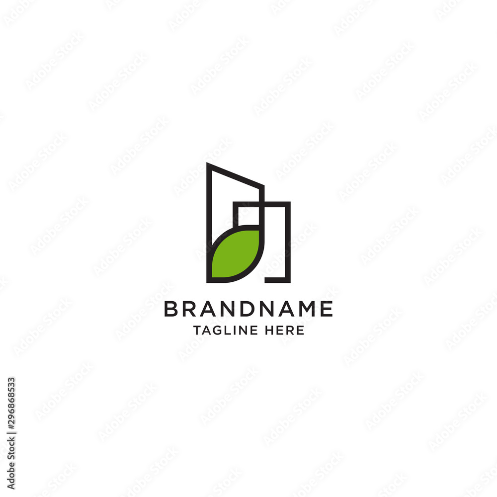 Eco Building Real Estate Logo Icon Design Template. City, Apartment, Green, Construction Vector Illustration