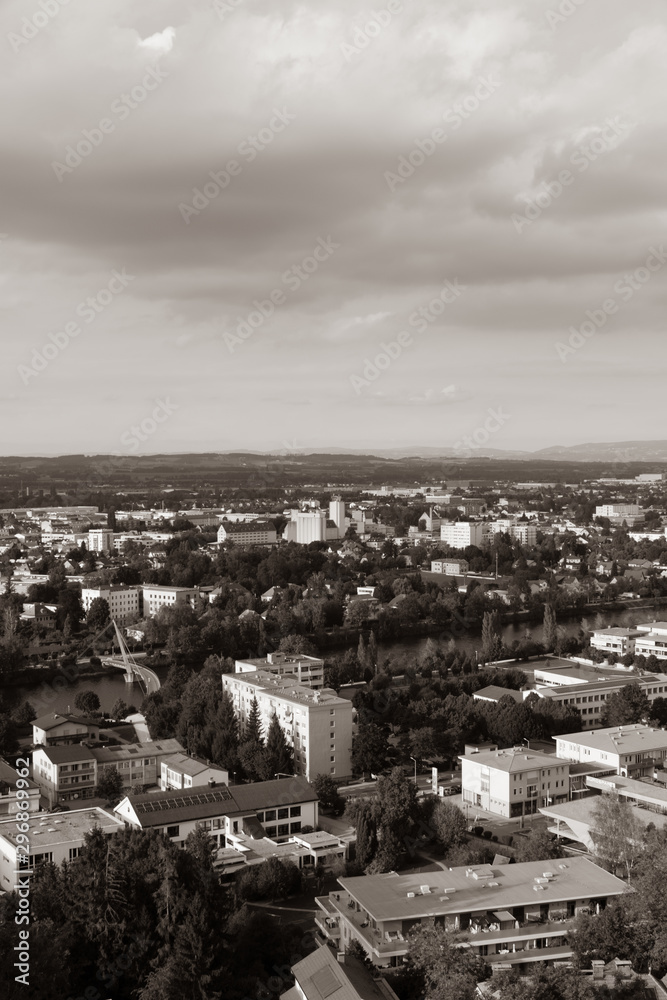 Fototapeta premium Landscape shot of Wels in Upper Austria
