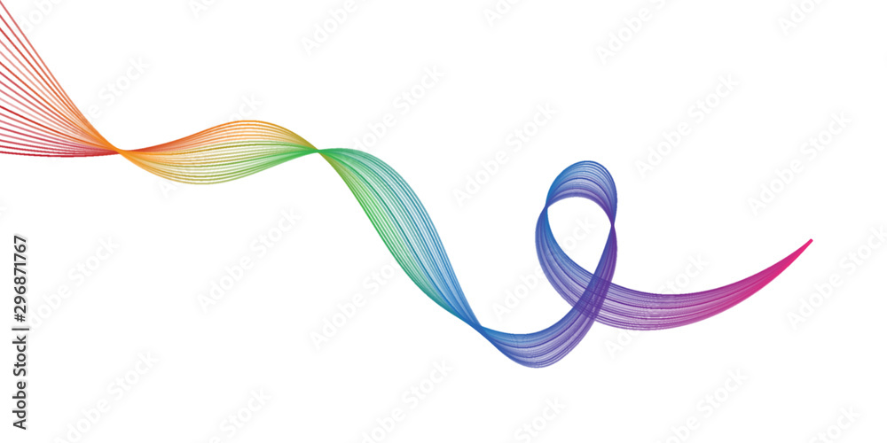abstract wave lines colorful isolated vector