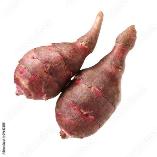 Jerusalem artichoke on white background 