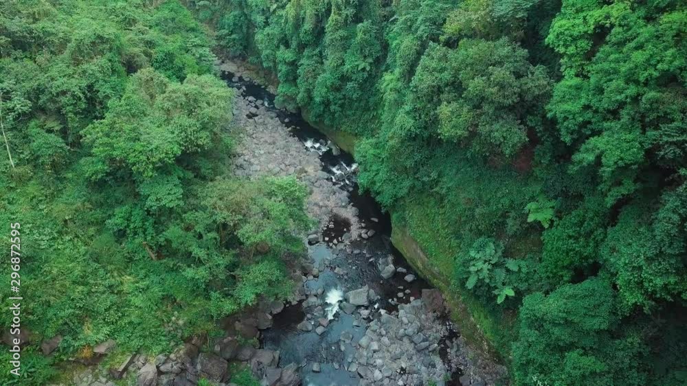 Toma aérea de cascadas de Texolo en Coatepec Veracruz
