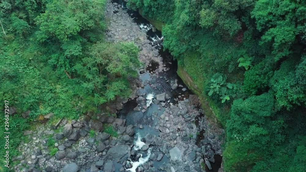 Toma aérea de cascadas de Texolo en Coatepec Veracruz