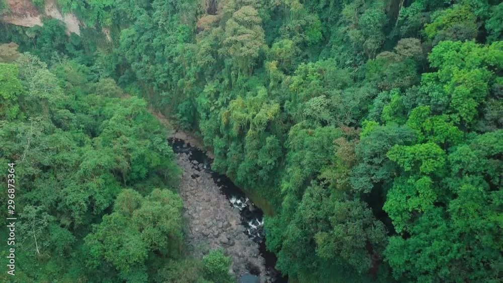 Toma aérea de cascadas de Texolo en Coatepec Veracruz