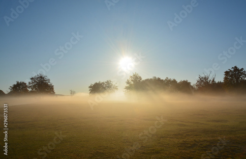 autumn morning with fog in the field © sebi_2569