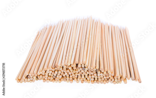 Wooden skewers food isolated on a white background
