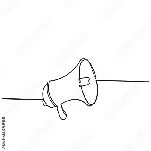 doodle megaphone speaker icon illustration with handdrawn style vector